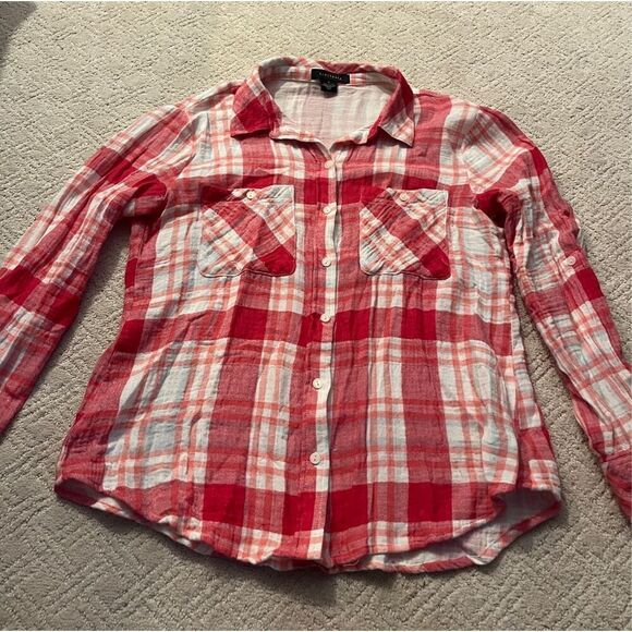 Sanctuary Gauze Plaid Button-Up - Picture 1 of 5